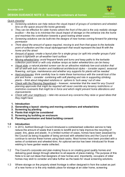 Design Guidance Note 2: Screening containers at homes