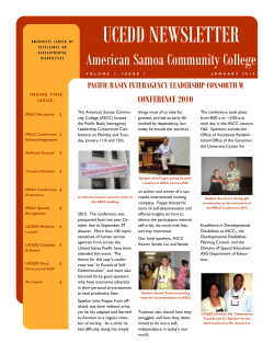 January 2010, Issue 1 - American Samoa Community College