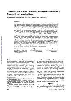 Correlation of Maximum Aortic and Carotid Flow Acceleration in