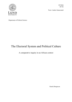 The Electoral System and Political Culture