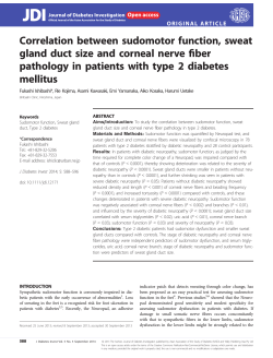 Correlation between sudomotor function, sweat gland duct size and