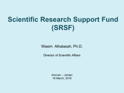 Scientific Research Support Fund in Jordan