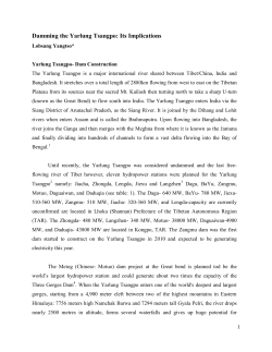 Damming the Yarlung Tsangpo: Its Implications