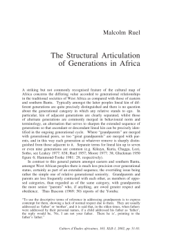 The Structural Articulation of Generations in Africa