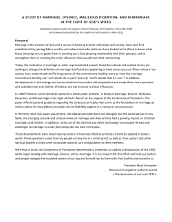 a study of marriage, divorce, malicious desertion, and remarriage in