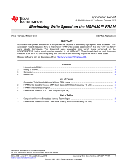 Maximizing Write Speed on the MSP430