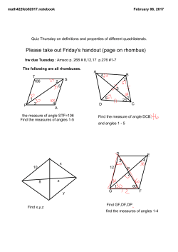 Please take out Friday`s handout (page on rhombus)