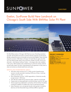 Exelon and SunPower Build Chicago South Side Solar PV Plant