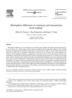 Hemisphere differences in conscious and unconscious word reading