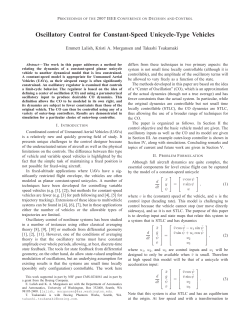 Oscillatory Control for Constant-Speed Unicycle