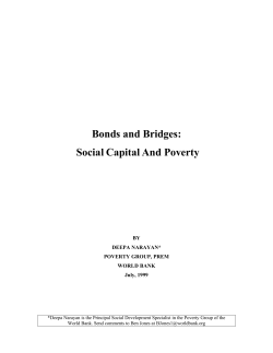 Bonds and Bridges: Social Capital And Poverty