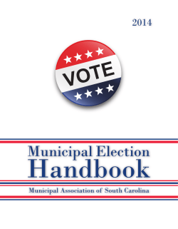 Election Handbook - Municipal Association of South Carolina