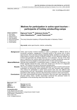 Motives for participation in active sport tourism