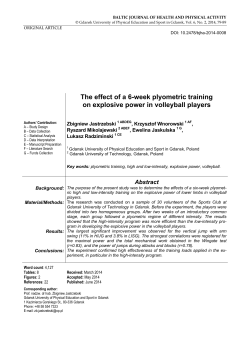 The effect of a 6-week plyometric training on