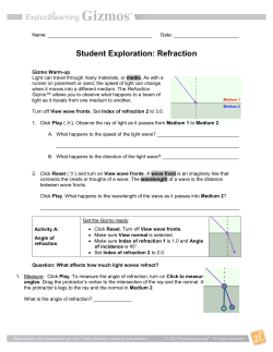 Student Exploration: Refraction