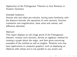 Application of the Pythagorean Theorem to Axis Rotation in Analytic
