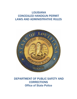 Louisiana Concealed Handgun Permit Laws and Administrative Rules