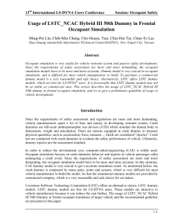 Usage of LSTC_NCAC Hybrid III 50th Dummy in Frontal