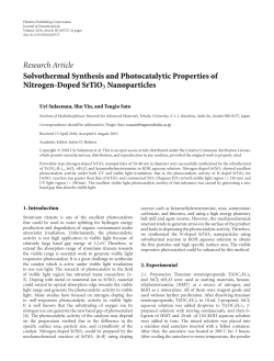 Solvothermal Synthesis and Photocatalytic Properties of Nitrogen
