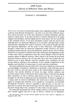 Slavery at Different Times and Places