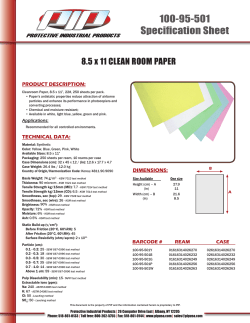 8.5 x 11 CLEAN ROOM PAPER