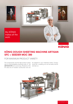 k&ouml;nig dough sheeting machine artisan sfc + seeder