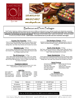 Barbecue and Picnic Packages 253.852.0135 888.927.0927