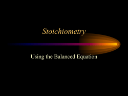 Unit 11 - Stoichiometry