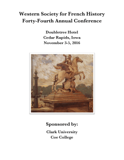 2016 Cedar Rapids, IA - Western Society for French History