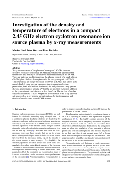 Investigation of the density and temperature of electrons in a