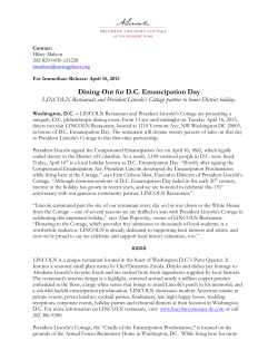 Dining Out for D.C. Emancipation Day