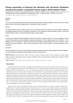 Strong association of physical job demands with functional