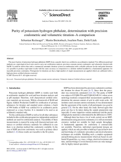 Purity of potassium hydrogen phthalate, determination with precision