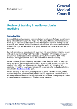 Review of training in Audio vestibular medicine