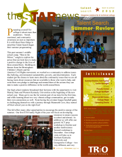 theSTAR Talent Search Summer Review and Fall Preview