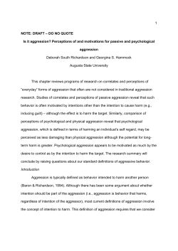 Is it aggression? Perceptions of and motivations for passive and