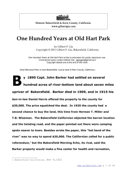 100 Year of History, Hart Park 1890 to 1990 By