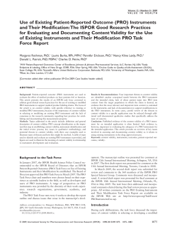 Use of Existing Patient-Reported Outcome (PRO) Instruments