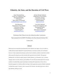 Ethnicity, the State, and the Duration of Civil Wars