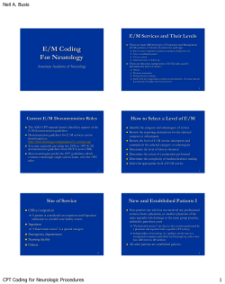 E/M Coding For Neurology