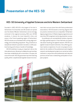 Presentation of the HES-SO