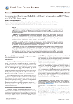 Assessing the Quality and Reliability of Health Information on ERCP