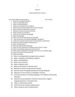 21. Define discipline. 22. What is interdependence amongst various