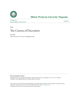 The Cinema of Discontent - Digital Commons @ IWU