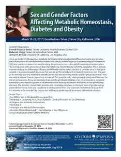 Sex and Gender Factors Affecting Metabolic Homeostasis, Diabetes