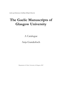 Catalogue of Gaelic Manuscripts in Glasgow