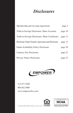 Disclosures - Empower Federal Credit Union