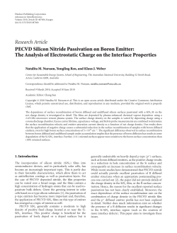 PECVD Silicon Nitride Passivation on Boron Emitter: The Analysis of