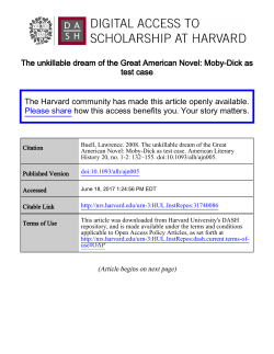 The unkillable dream of the Great American Novel: Moby