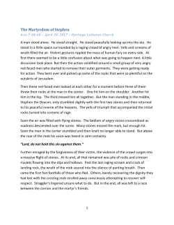 The Martyrdom of Stephen - Heritage Lutheran Church